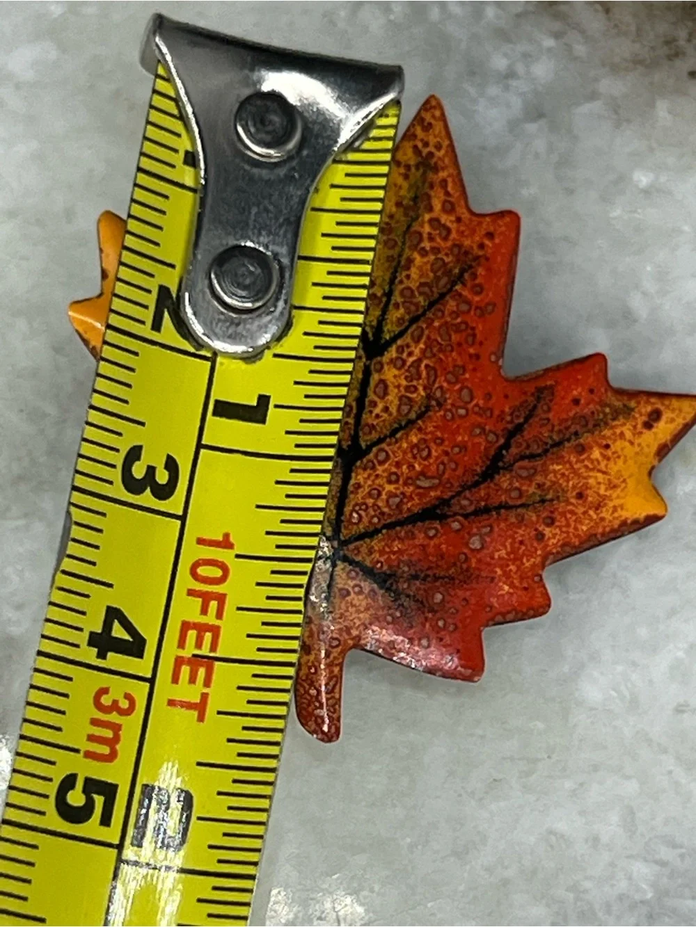 Vintage Maple Leaf Enamel Pin, Yellow, Orange & Black
